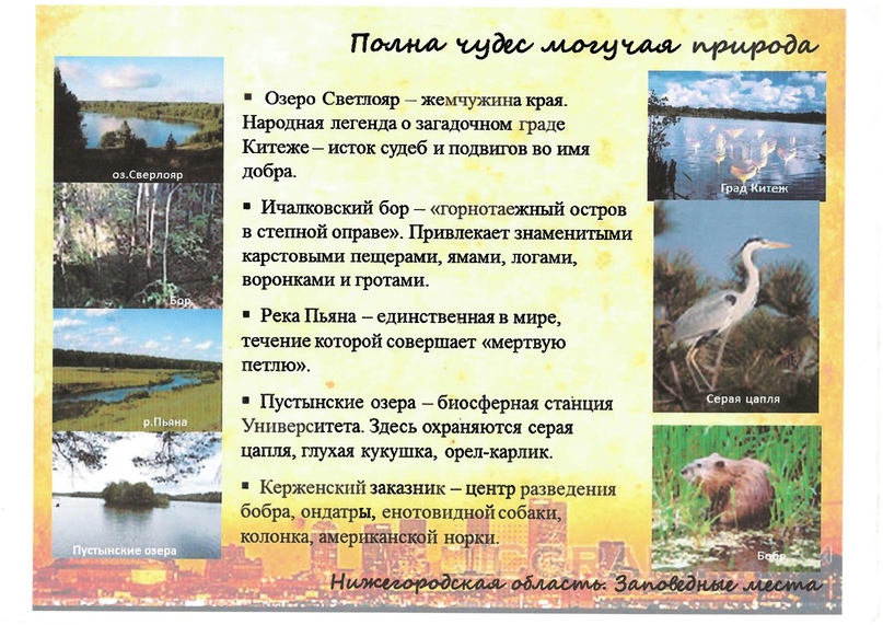 Заповедные места Нижегородской области